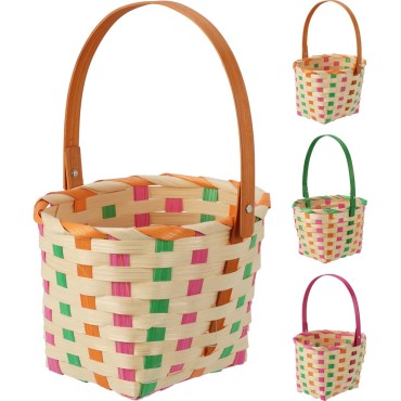 BASKET 19X15X13CM 3ASS BAMBOO