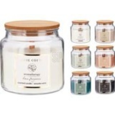 JΚ Home Decor - Αρωματικό Κερί Γυάλινο Βάζο 10x10cm 6Ass