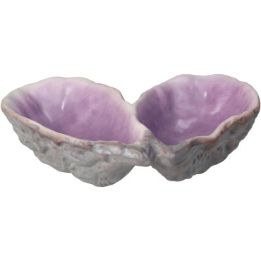 Bowl Oyster Shell Dolomite Lilac 12.9x17.7x4.7cm