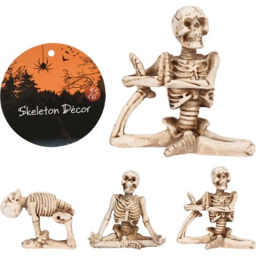 JK Home Décor - Σκελετός Yoga Halloween 9.5x9cm 3Σχδ