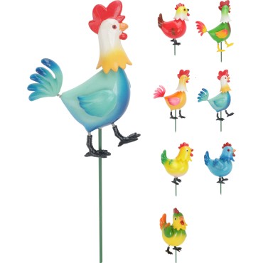 JΚ Home Decor - Διακοσμητικό Κήπου Πετεινός & Κότα 8x70cm 7Ass