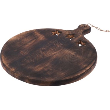 JK Home Décor - Plate Wood 50cm Round Brown