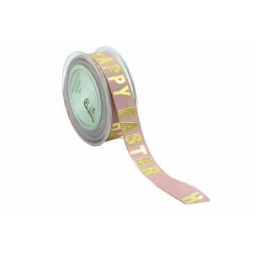 JΚ Home Décor - Κορδόνι Γκρο Foil Happy Easter 2.3cmX9m
