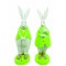JΚ Home Décor - Λαγoυδάκια Ζευγάρι Πολυρεζίν Λαχανί 34.5cm
