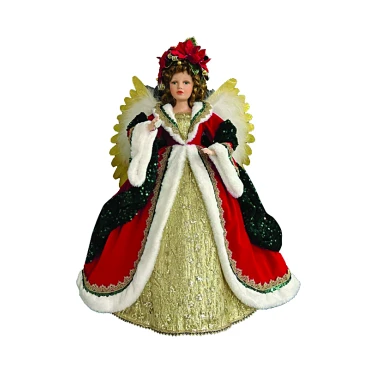 JK Home Décor - Άγγελος με Κίνηση σε Κόκκινο-Χρυσό 51x74cm
