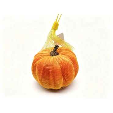 20CM Autumn Decorated Punpkin In Mesh Bag