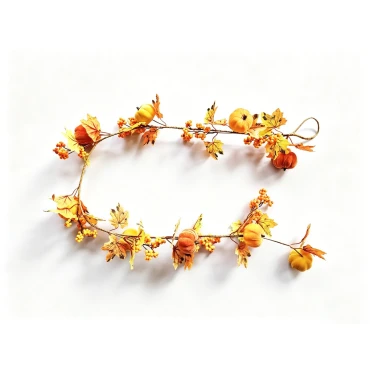 145CM Autumn Velvet Pumpkin Berry Maple Leaf Garland