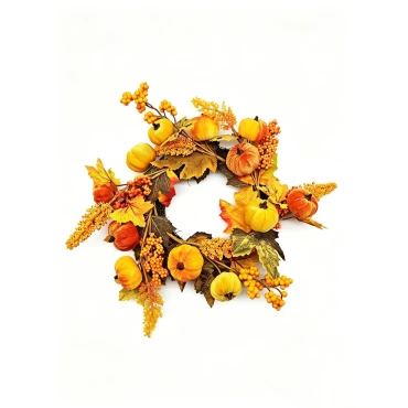 32CM Autumn Decorated Punpkin Berry Maple Leaf Wreath