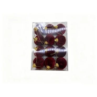 4CM*12PCS Christmas Decorated Velvet Ball S/12