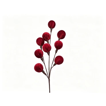 JK Home Décor - Χριστουγεννιάτικο Spray με Διακοσμητικές Βελούδινες Μπάλες 71cm