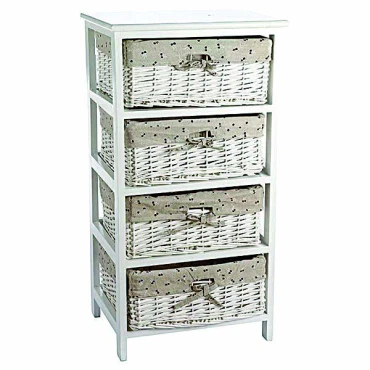 JΚ Home Décor - Συρταριέρα Λευκή 4-Συρτάρια 42x32x82cm