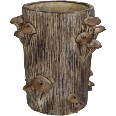 JK Home Décor - Planter Mushroom Concrete Brown 21x21x22cm