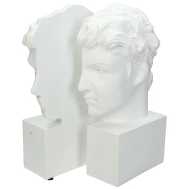 JΚ Home Décor - Βιβλιοστάτης Πολυρεζίν Λευκός 14.5x12.5x26cm