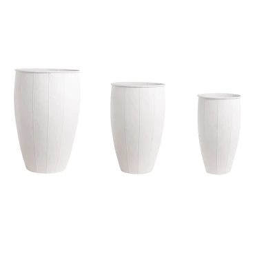 JK Home Décor - Λευκό Μεταλλικό Κασπώ S/3