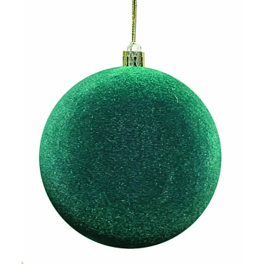 JK Home Décor - Μπάλα Flock Πλαστική Πράσινη 10cm S/4