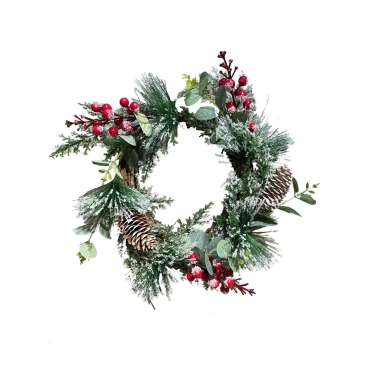 JK Home Décor - Στεφάνι με Κουνουνάρια & Berries 35cm