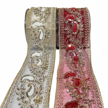 JK Home Décor - Κορδέλα Feronia σε Κόκκινο 8cm x 4.5m