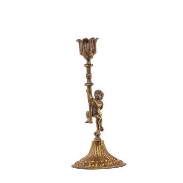 JK Home Décor - Κηροπήγιο Χρυσό 9.5x22cm