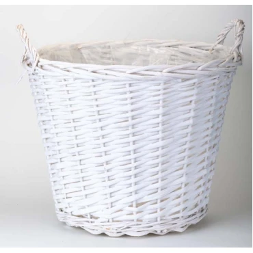JΚ Home Décor - Καλάθι Ψάθινο Λευκό 42x32cm