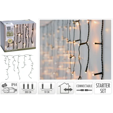JΚ Home Décor - Λαμπάκια Βροχή Starter WW 100LED 2.85m