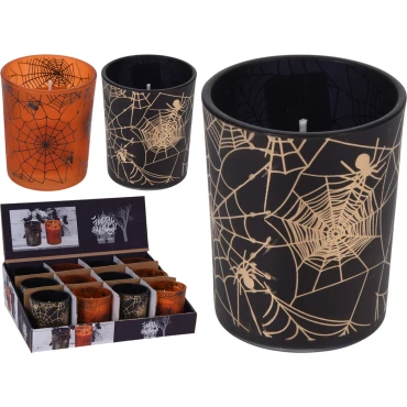 JK Home Décor - Κερί Σε Γυαλι Halloween  2Σxδ 7cm