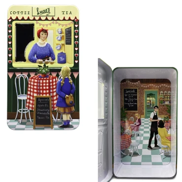 JK Home Décor - Κoυτι Μεταλλικό Lucy'S Coffee & Tea 11.5x5.5x21cm
