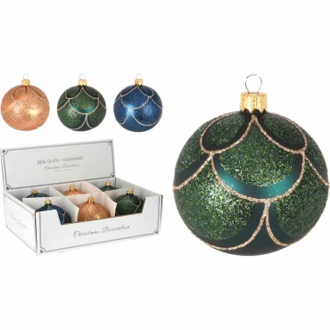 JK Home Décor - Μπάλα Γυάλινη 3Σχδ S/6 10cm