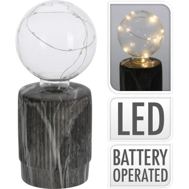 JK Home Décor - Lamp Glass Bulb Concrete Stand