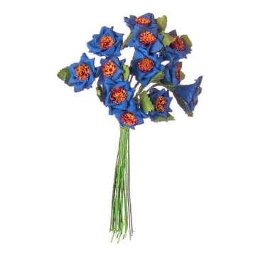 JΚ Home Décor - Λουλούδι Συρμάτινο Mπλε S/10 13cm