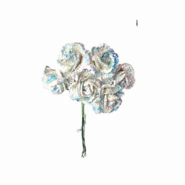 JΚ Home Décor - Τριαντάφυλλο Συρμάτινο Mπλε S/6 13cm