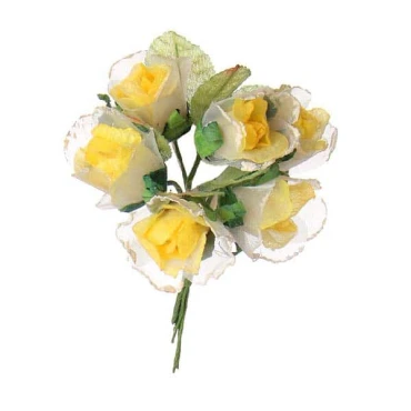 JΚ Home Décor - Τριαντάφυλλο Συρμάτινο Κίτρινο S/5 11cm