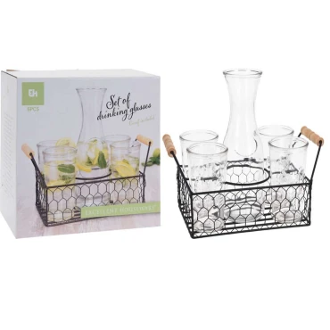 JΚ Home Décor - Καράφα 1L & Ποτήρια 450ml S/5
