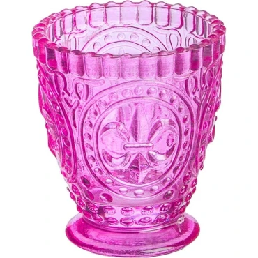 JK Home Décor - Κηροπήγιο από Γυαλί Φούξια 10cm