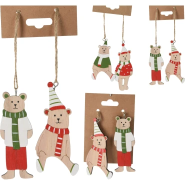 JK Home Décor - Bears Hangdeco S/2 2ASS