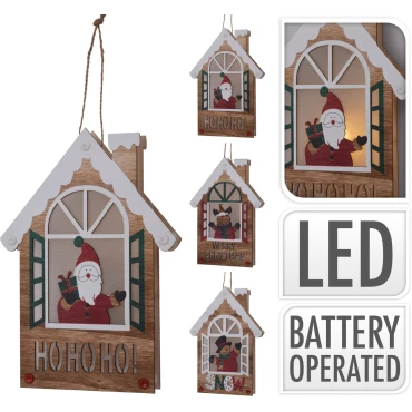 JK Home Décor - Hanging Deco House with LED 21cm