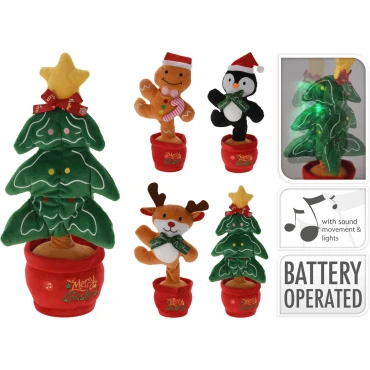 JK Home Décor - Φιγουρες Υφασμάτινες 4Σxδ 3xAA 20x10x35cm