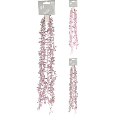JΚ Home Décor - Γιρλάντα με Διαμαντάκια Ροζ 2.7m 2Σχδ