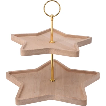 JK Home Décor - Εταζέρα Αστέρι Bamboo 27x25cm