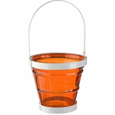 JK Home Décor - Pot Glass Orange 14x14cm