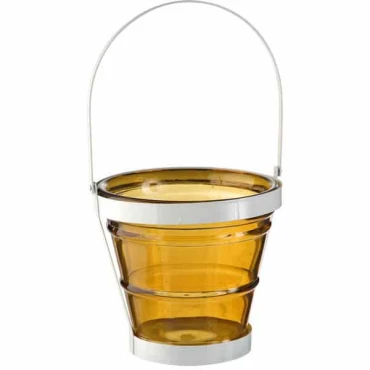 JK Home Décor - Pot Glass Yellow 14x14cm