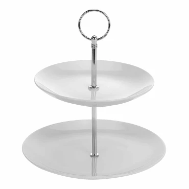 JK Home Décor - Εταζέρα 2-Επιπέδων από Πορσελάνη 22x21cm
