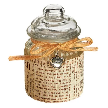 JΚ Home Décor - Βαζάκι Αεροστεγές με Ύφασμα 12cm