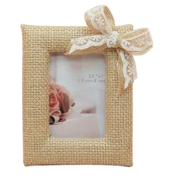 JΚ Home Décor - Κορνίζα Γιούτα με Φιόγκο 5x8cm