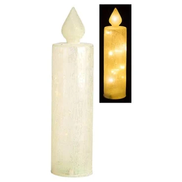 JK Home Décor - Glass Candle with Lights 7x26cm