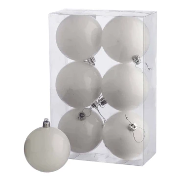 JK Home Décor - Ball White S/6 8cm