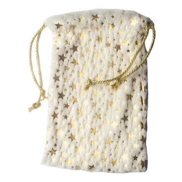 JΚ Home Décor - Πουγκί από Γούνα Star 13x20cm Εκρού