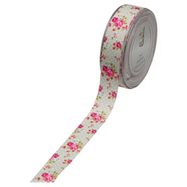JΚ Home Décor - Κορδέλα Microfibre Πουά Floral Βεραμάν 2.3cmX25m