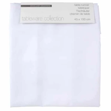 JΚ Home Décor - Ράνερ Ύφασμα Λευκό 45x150cm