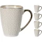 JK Home Décor -  Beige Ceramic Mug 370ml 12x9x11cm 4 Ass