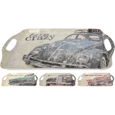 JK Home Décor - Serving Tray Melamine 4ASS 38x23cm